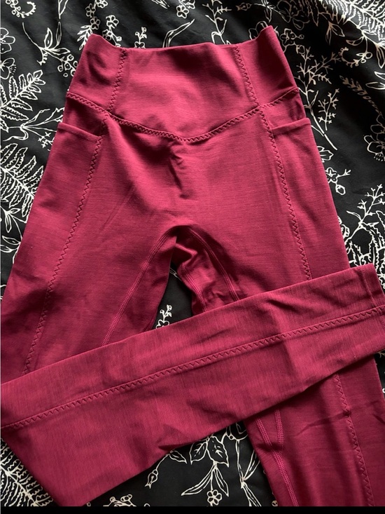 Vitality Pants - Vitality daydream stitch Burgundy Leggings. 2XS